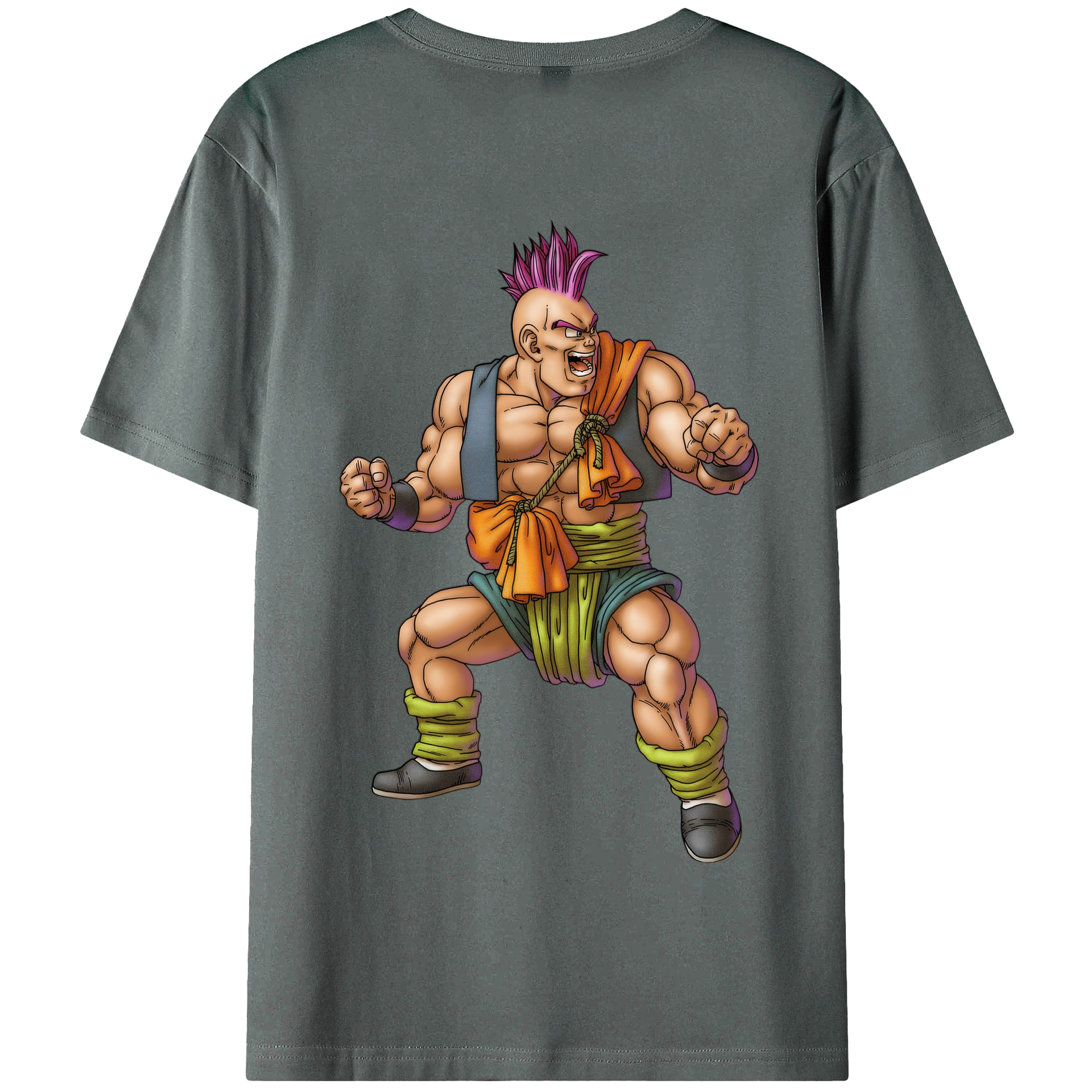 （画像用） ドラゴンクエスト Doragon Kuesuto Dragon Quest 綿100％半袖Tシャツ（背面プリント）